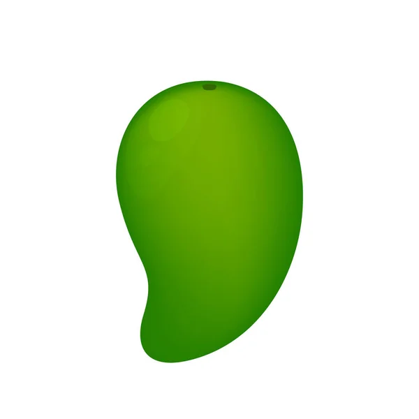 Beyaz Arkaplanda Basit Mango Yeşil Meyve Klipsli Sanat Için Ham — Stok Vektör