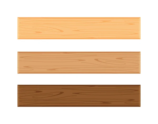 Holzdielen Isoliert Auf Weißem Hintergrund Horizontale Dielen Dielen Holzbraun Verschiedene — Stockvektor