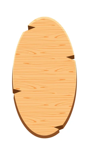 Ellipse Plank Voor Bewegwijzering Geïsoleerd Wit Houten Bord Ovale Vorm — Stockvector