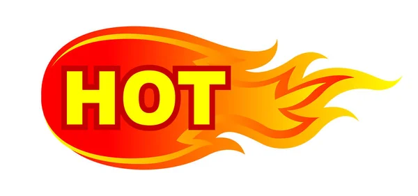 Gorące Etykiety Płomieniem Ognia Izolowane Białym Tle Hot Tag Czerwony — Wektor stockowy
