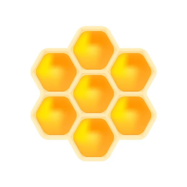 Honey Bee Isolated White Background Illustration Honeycomb Shape Beehive Icon — Stock Vector