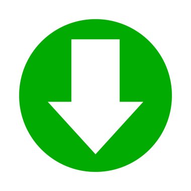 Beyaz üzerine izole edilmiş simge için beyazı daire içine alan ok, düğme arayüzü uygulaması için aşağı doğru ok, sıradaki ok işareti veya gönderme kavramı için indirme kavramı için ok, yön için basit ok