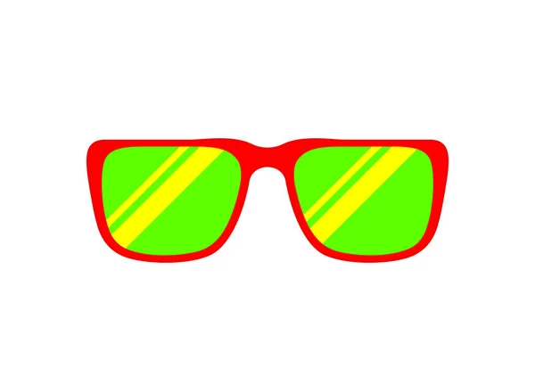 Fashion Glasses Red Green Isolated White Copy Space Clip Art — Stock Vector