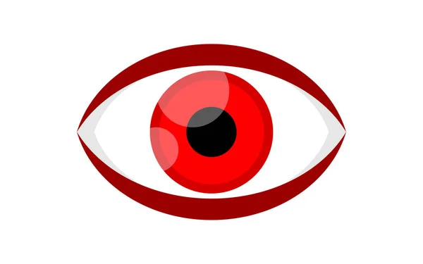 Ögon Röd Ikon Isolerad Vit Bakgrund Illustration Ögonglob Röd För — Stock vektor