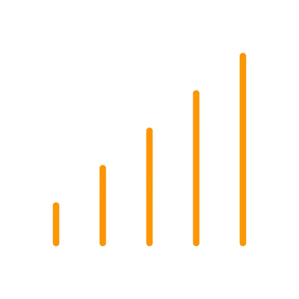 Pomarańczowy Symbol Wykresu Linii Dla Ikony Prosty Wykres Słupków Linii — Wektor stockowy