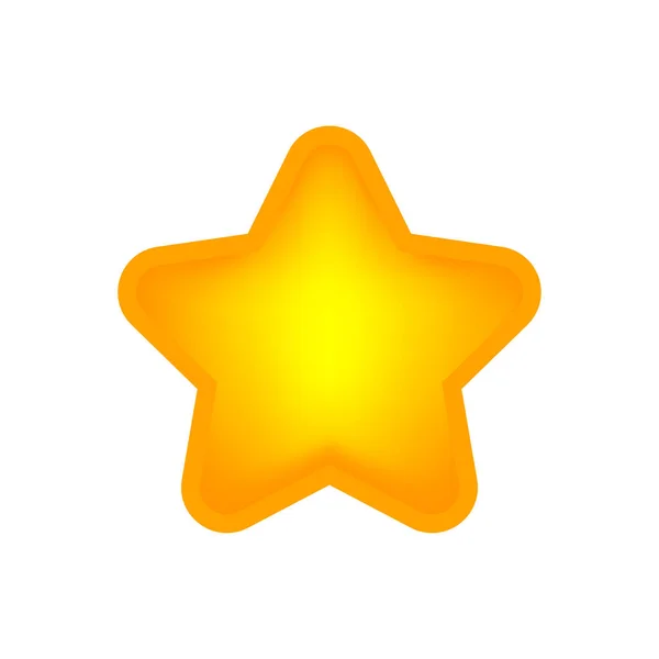 Glowing Star Shape Sign Isolated White One Star Cute Yellow — Stock Vector