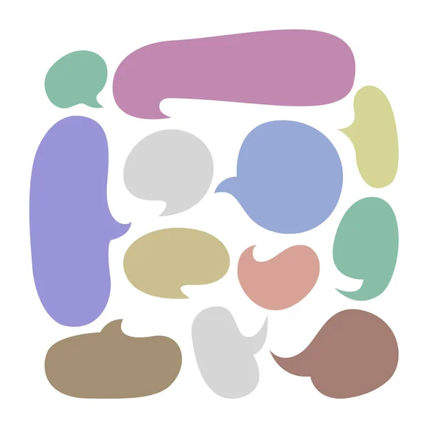 Sprechblase Pastellfarbe Isoliert Auf Weiß Ballon Chat Symbol Wolke Dialog — Stockvektor