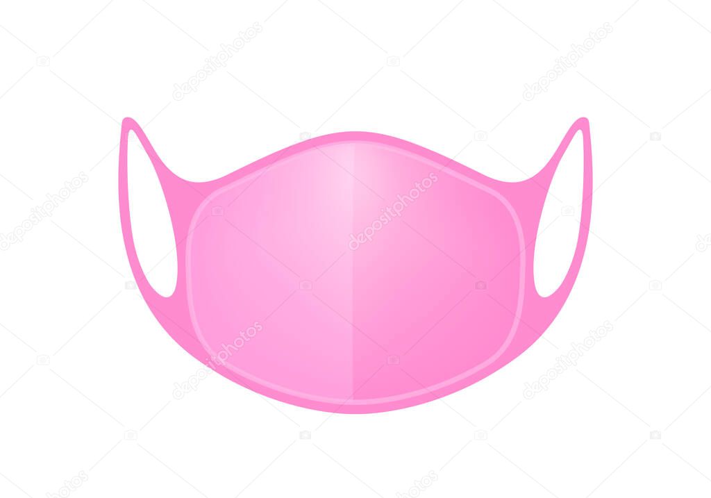 respirator medical mask for icon graphic, protective mask mouth isolated on white, protective N95, pink, mask respirator protect dust air pollution PM 2.5 in dust, medical mask for mouth covering