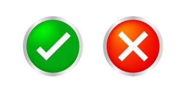 Uygulamalar ve web siteleri sembolü, simge seçimi, seçim için onay kutusu düğmesi, kontrol listesi için daire cevap kutusu, onay işareti işareti düğmesi için onay ve reddet