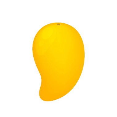 Beyaz arka planda izole edilmiş mango meyvesi, klipsli sanat için sarı mango karikatürü, ikon için illüstrasyon mangosu.