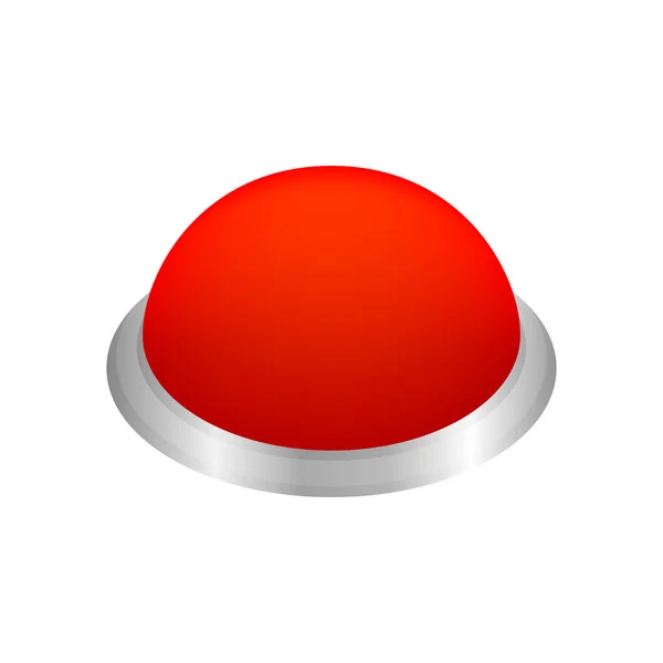 Κουμπί Σχήμα Κύκλο Κόκκινο Για Κουμπιά Παιχνίδια Παίζουν Απομονωμένο Λευκό — Διανυσματικό Αρχείο