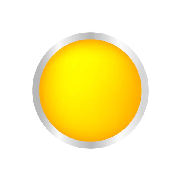 Кнопка Круга Желтого Цвета Кнопок Игры Играть Изолированы Белых Желтых — стоковый вектор