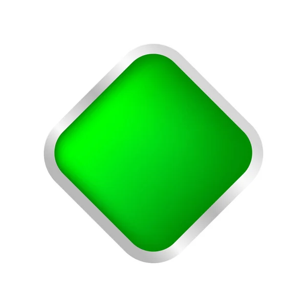 Bouton Forme Carrée Vert Pour Les Jeux Boutons Jouer Isolé — Image vectorielle