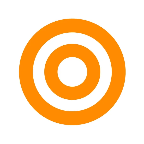 橙色圆形符号隔离在白色上 圆形图标用于射箭瞄准 体育射箭瞄准目标 圆点焦点成功思想 目标标志商业目标思想 — 图库矢量图片