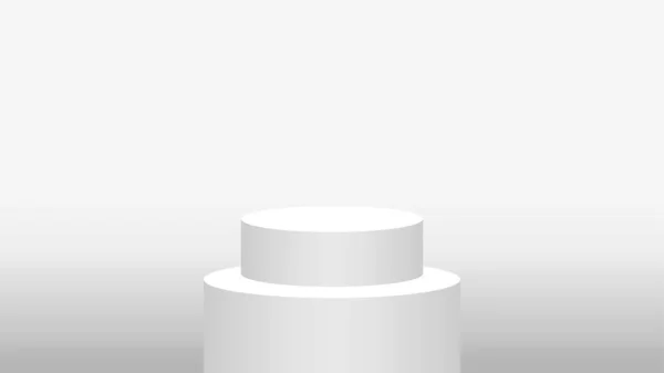 Piedestal Cylinder Cirkel Vit Grå För Kosmetika Showcase Pallen Cirkel — Stock vektor
