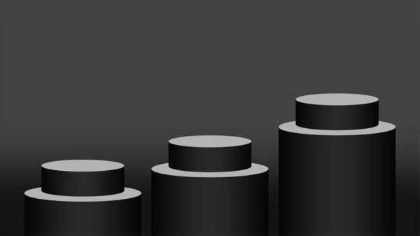 Svart Piedestal Cylinder Cirkel Steg För Kosmetika Showcase Podium Cirkel — Stock vektor