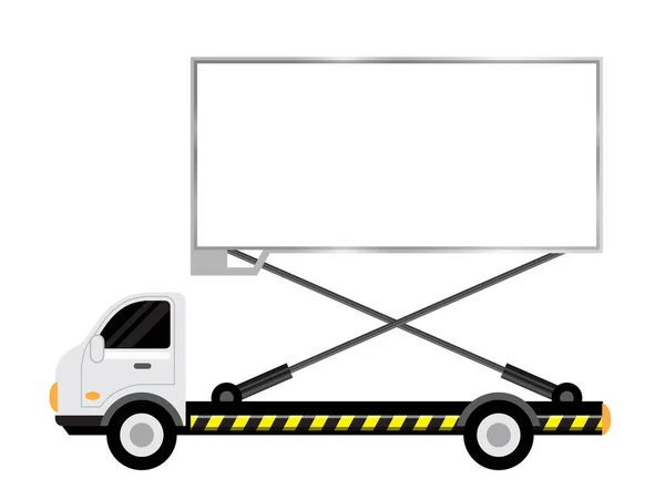 Car Truck Billboards White Copy Space Large Billboard Sign Side — Stock Vector