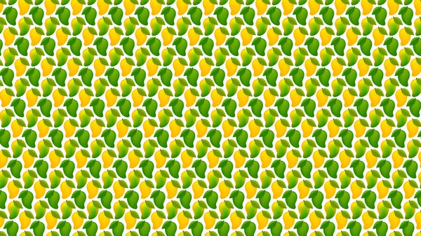 Mango Reif Und Roh Mango Für Hintergrund Mango Muster Gelb — Stockvektor