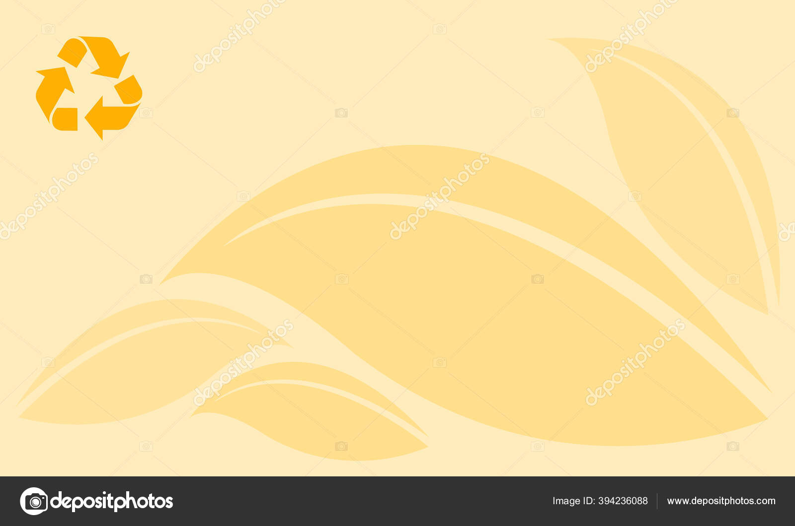 Recycle Simbol Kuning Soft Background Pola Daun Grafis Template Banner Stok Vektor C Cgdeaw 394236088