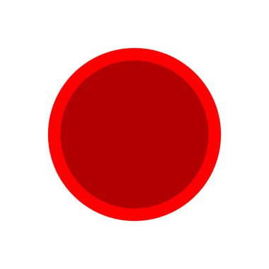 düğme daire şekli kırmızı düğme oyunları için izole, basit kırmızı düğmeler daire düz, yuvarlak düğme tarzı simge uygulamalar için kırmızı, web sitesi veya uygulama için modern düğmeler