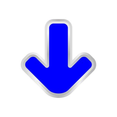 Beyaz arkaplanı işaret eden mavi ok, aşağıya bakan mavi ok simgesini kırpma, aşağıya bakan mavi işaret eden ok sembolü, aşağı bakan 3d ok düğmeleri