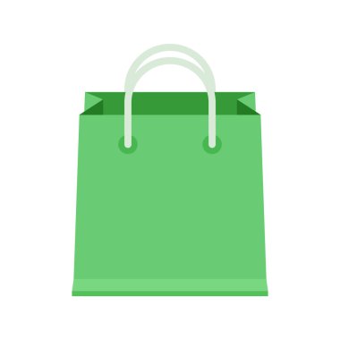 torba kağıdı yeşil beyaz üzerinde izole ikon için, karton yeşil çanta perakende konteynır için, ataç sanat paketi yeşil yumuşak renk, kağıt torba boş