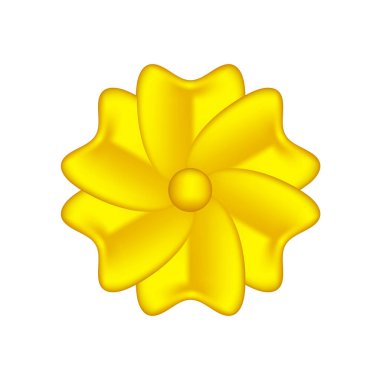 Beyaz arka planda izole edilmiş tek bir çiçek, lüks çiçek taç yaprağı sade, altın çiçekler metal heykel, lüks altın çiçeğin çizimi, süslü sanat çiçekleri lüks altın