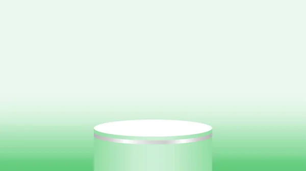 Cylindre Socle Cercle Vert Doux Pour Vitrine Cosmétiques Scène Podium — Image vectorielle