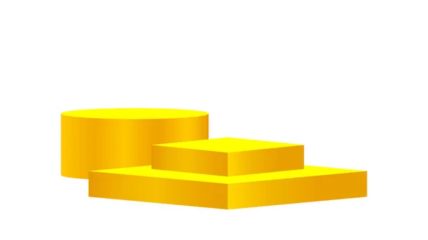 Luksusowy Postument Złoty Odizolowany Białym Tle Złoty Postument Okrągły Pudełko — Wektor stockowy