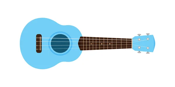 Ukelele Lindo Pastel Azul Aislado Blanco Pequeño Ukelele Azul Suave — Archivo Imágenes Vectoriales