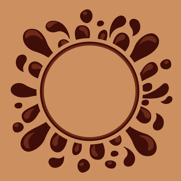 Schokoladenbraun Spritzklecks Für Banner Hintergrund Tropfen Braune Flüssigkeit Spritzer Symbol — Stockvektor