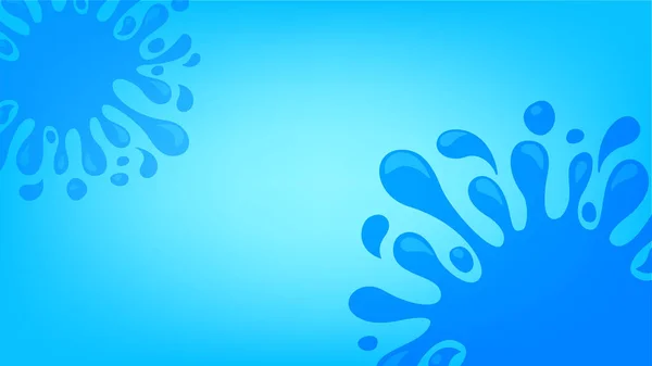 Капля Воды Брызги Синем Фоне Брызги Воды Элемента Баннерной Рамы — стоковый вектор