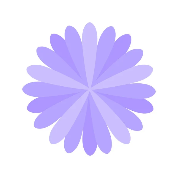 Flor Roxo Forma Simples Isolado Fundo Branco Flores Roxas Único — Vetor de Stock