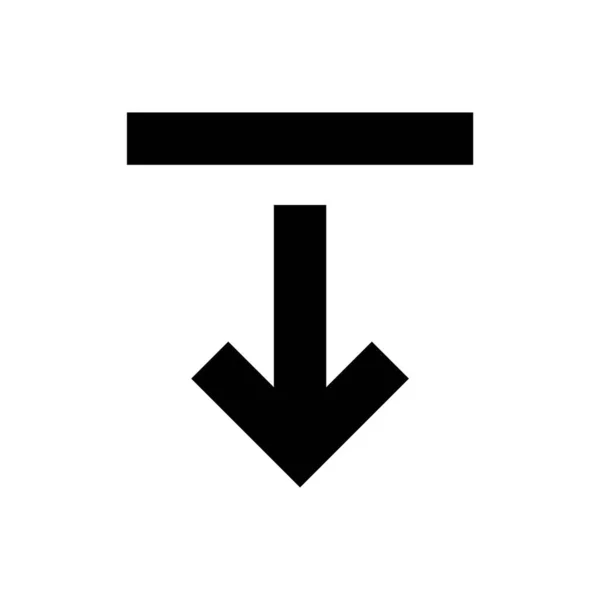 Flecha Apuntando Hacia Abajo Botón Descarga Aislado Blanco Flecha Simple — Archivo Imágenes Vectoriales