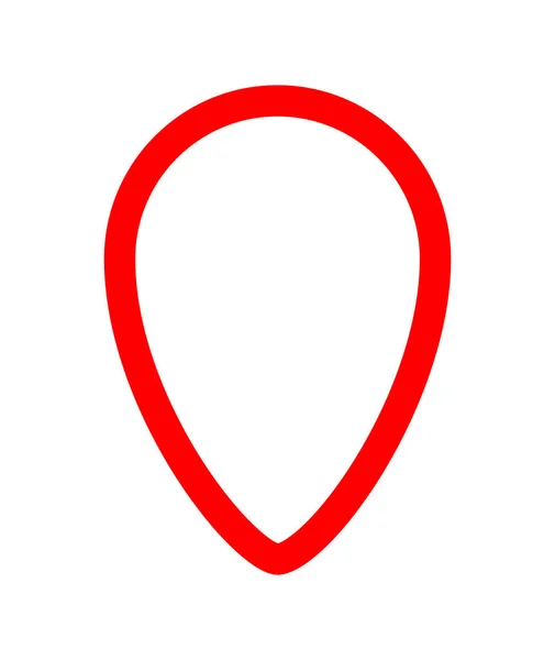 Pin Symbol Outline Rosso Semplice Icona Isolata Bianco Pin Circle — Vettoriale Stock