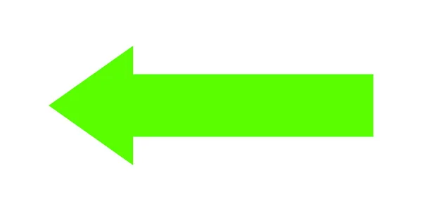 方向のための左のシンボル ナビゲーションのために左を指す単純な矢印 デジタルアップロードアイコンのための矢印カーソル上に隔離されたアイコンのための緑の矢印光る色 — ストックベクタ