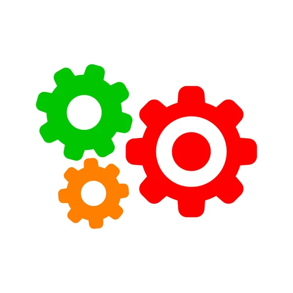 Circle Cog Gear Colorful Mechanization Icon Isolated White Gear Symbol — Stock Vector