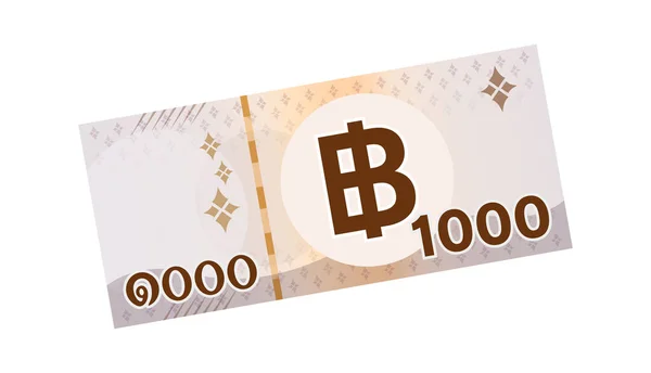 1000 Baht Thai Χαρτονομίσματα Thai Νόμισμα Χίλια Thb Έννοια Χαρτονομίσματα — Διανυσματικό Αρχείο