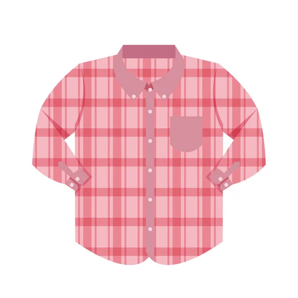 Plaid Shirt Clothes Red Isolated White Background Clothes Pattern Plaid — Stock Vector