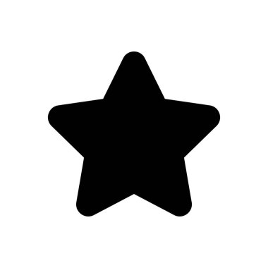 siyah yıldız şekli işareti beyaz üzerinde izole, bir yıldız sevimli siyah renk, bir yıldız klipsleme sanatı element grafiği için simge, illüstrasyon yıldızı şekli oylama sembolü için basit