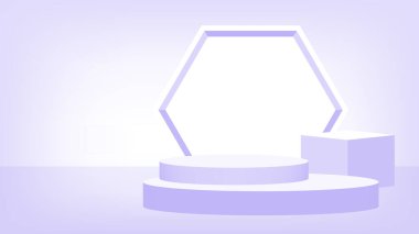 3d sahne kaidesi mor pastel, podyum sahnesi zafer şampiyonu pozisyonu için, kaide mor yumuşak kozmetik ürün gösterisi için, daire modern ürün yerleştirme veya sunum için
