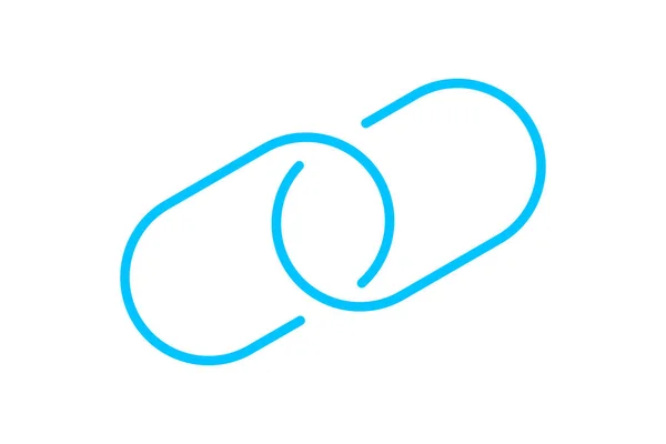 Símbolo Elo Cadeia Azul Para Ícone Cadeia Link Hiperlink Simples — Vetor de Stock