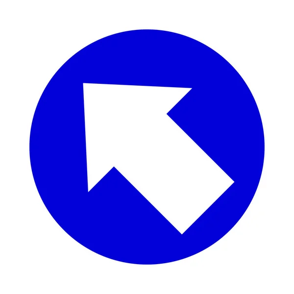 Стрілка Спрямована Вгору Колу Синій Значка Плоский Ізольовані Білому Коло — стоковий вектор