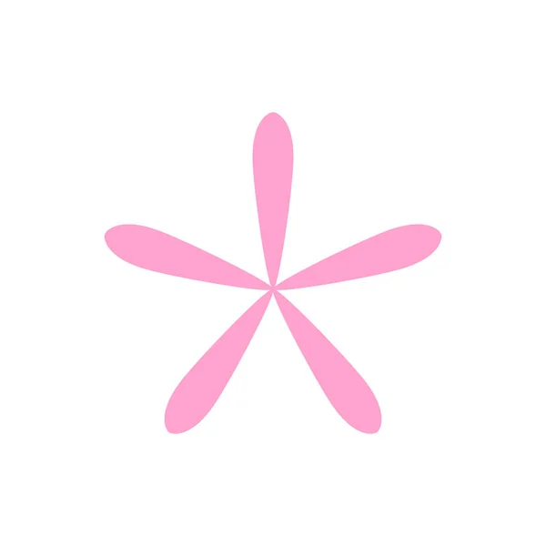 白を基調としたピンクの花のシングル クリップアートの花びらのピンク 子供のためのイラストの花のピンク カードの装飾グラフィックのためのシンプルな花 — ストックベクタ