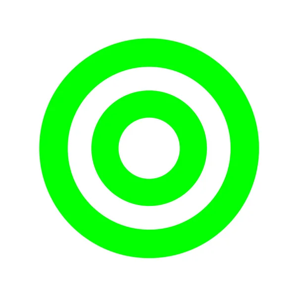 Símbolo Redondo Verde Isolado Branco Ícone Círculo Para Atirar Seta — Vetor de Stock