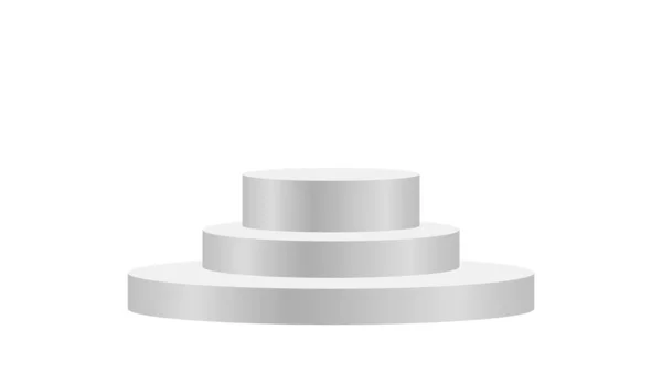 Luxus Sockel Silber Auf Weißem Hintergrund Silberner Sockel Kreis Kasten — Stockvektor