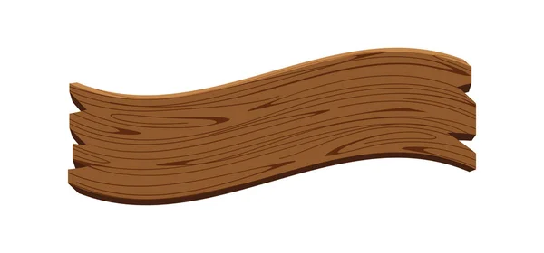 Gebogen Houten Planken Geïsoleerd Wit Houten Plank Curve Voor Borden — Stockvector