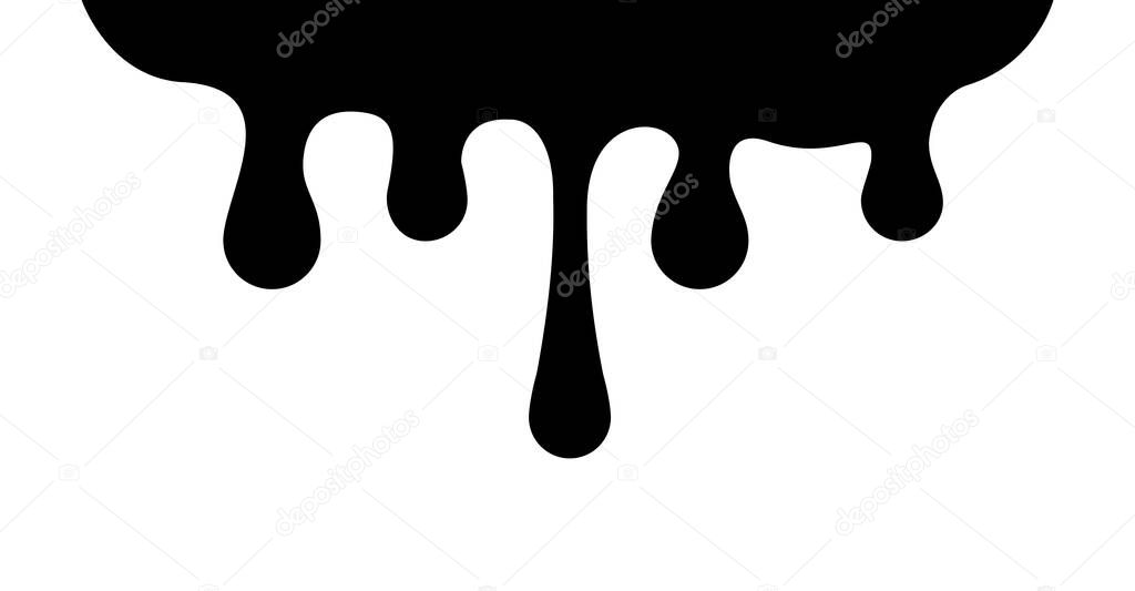 ink drop splash black isolated on white background, ink black blob and white space for banner background, water splash or blob black for element banner, water drop splatter simple for graphic design
