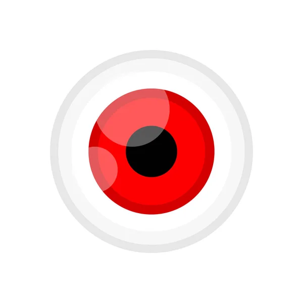 Couleur Rouge Globe Oculaire Isolé Sur Blanc Oeil Graphique Rouge — Image vectorielle