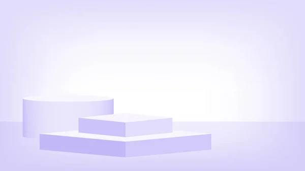 3Dステージ台座紫色のパステル 勝利チャンピオンの位置のための表彰台のステージショー 化粧品製品のディスプレイのための台座紫色のソフト サークルは 製品の配置やプレゼンテーションのための近代的なスタンド — ストックベクタ